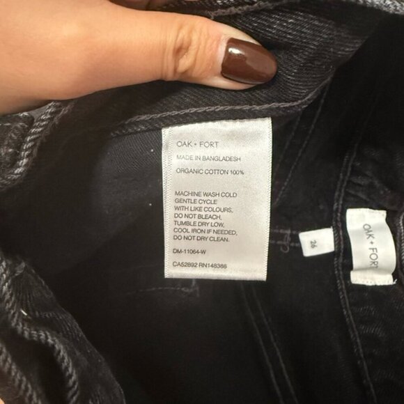 OAK + FORT OAK 23 REMIX ASYMMETRICAL HEM HIGH-RISE JEAN SIZE 26 - Picture 7 of 9